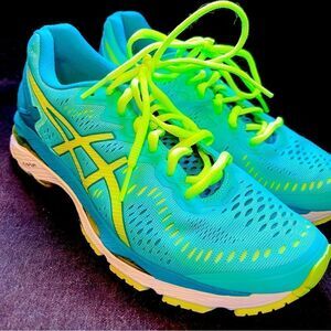New Asics GEL Kayano 23 Green Yellow womens 6.5 US 37.5 EUR running shoes